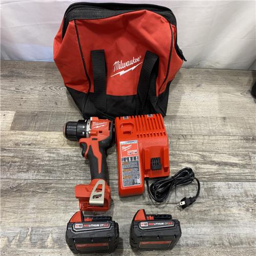 AS-IS Milwaukee 18V Lithium-Ion Brushless Cordless 1/2 in. Compact Hammer Drill/Driver Kit