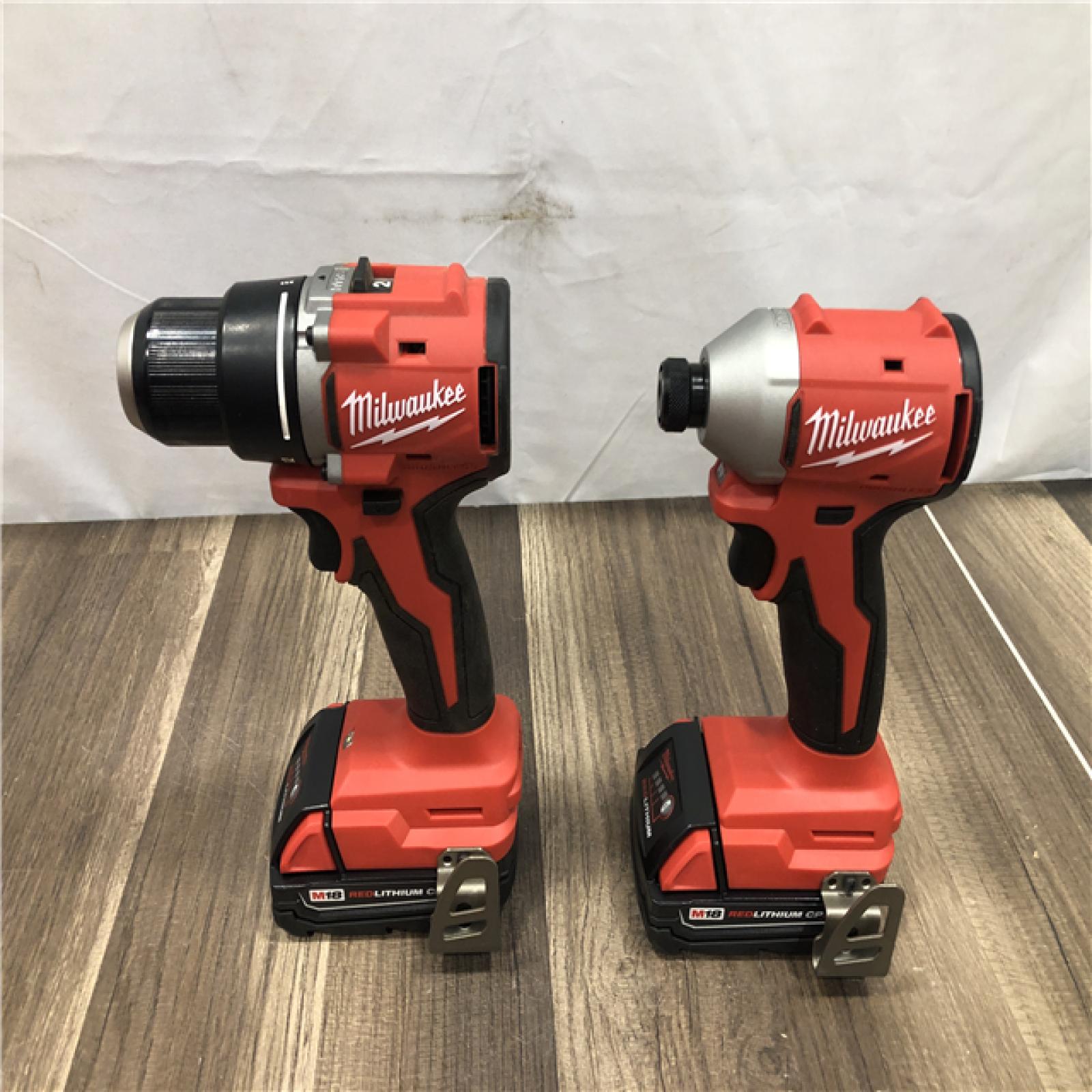 AS-IS Milwaukee M18 18V Lithium-Ion Brushless Cordless Compact Drill/Impact Combo Kit