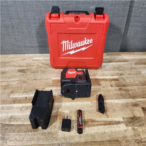 Houston Location AS-IS Milwaukee Green 100 ft. Cross Line and Plumb Points Rechargeable Laser Level with REDLITHIUM Lithium-Ion
