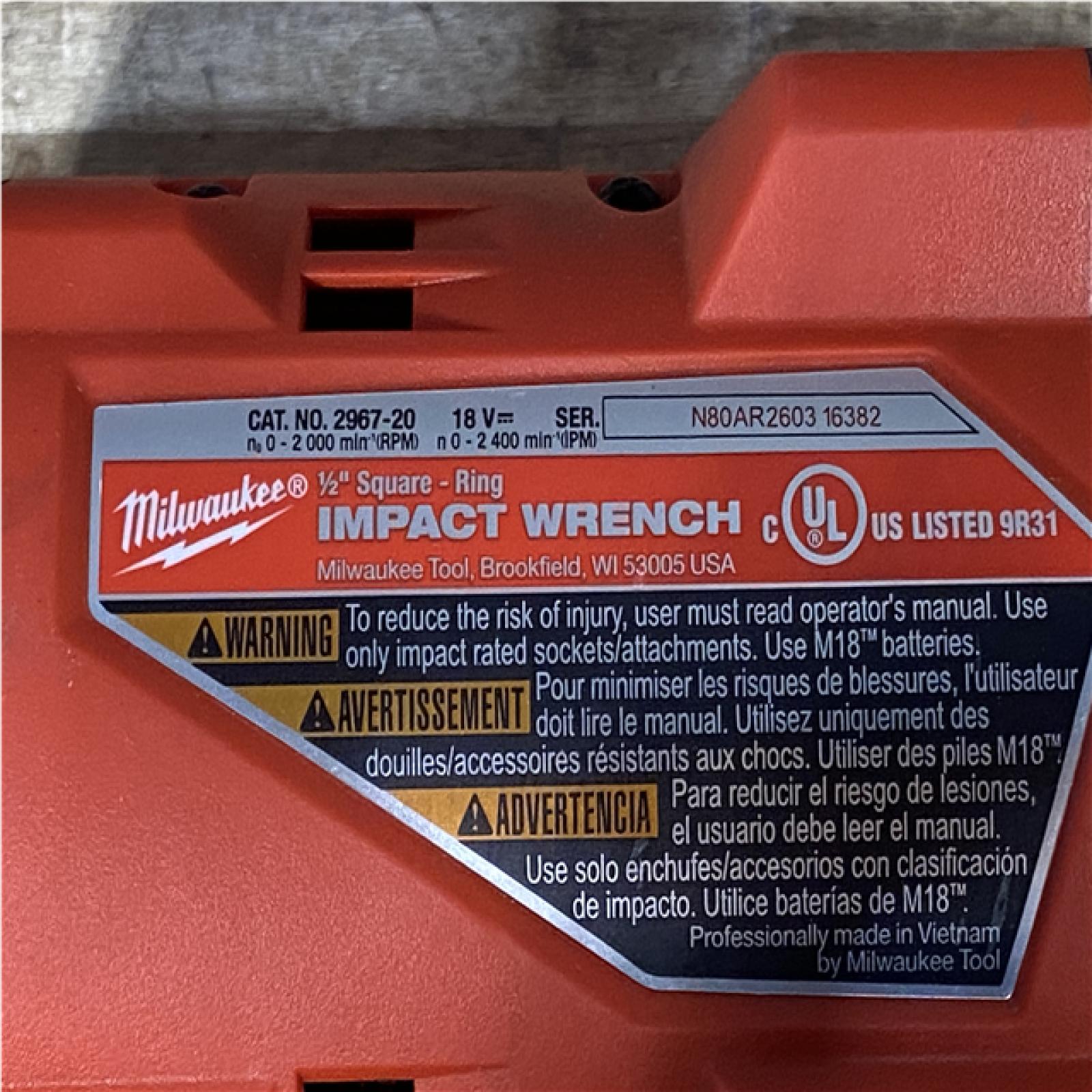 Houston Location AS-IS Milwaukee FUEL 18V Lithium-Ion Brushless Cordless 1/2 in. Impact Wrench with Friction Ring (Tool-Only)