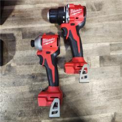 HOUSTON LOCATION - AS-IS M18 18-Volt Lithium-Ion Brushless Cordless Compact Hammer Drill/Impact Combo Kit (2-Tool) with (2) Batteries, Bag