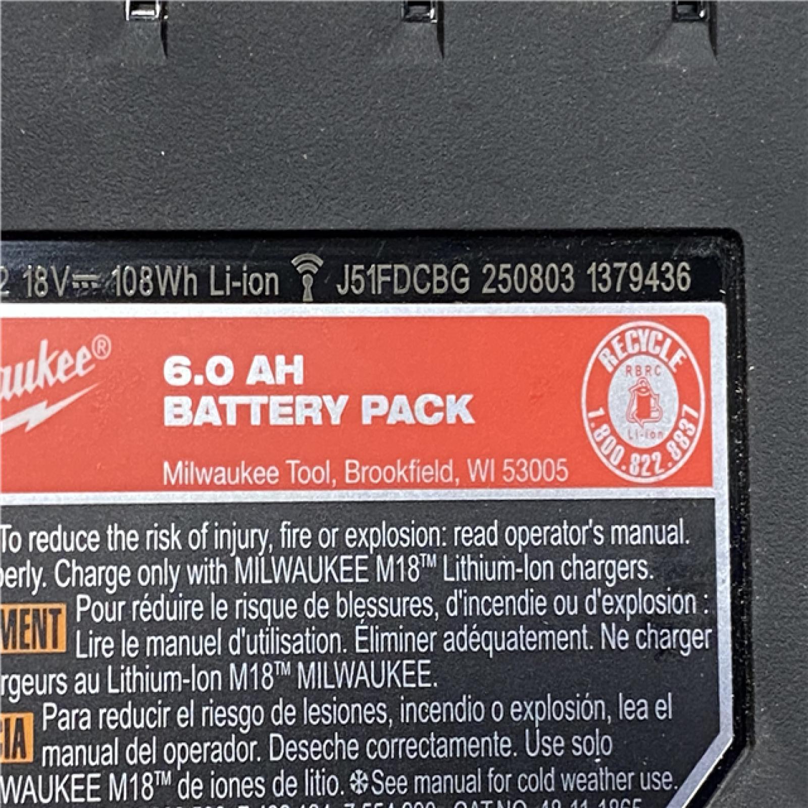 AS-IS Milwaukee 18-Volt Lithium-Ion High Output Battery Starter Kit with Two 6.0 Ah Battery and Charger