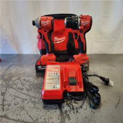 AS-IS- Milwaukee 18V Lithium-Ion Brushless Cordless Compact Drill/Impact Combo Kit