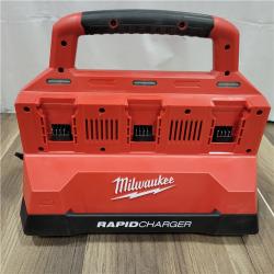 AS-IS Milwaukee  M18 18-Volt Lithium-Ion Battery Pack (2) 5.0Ah and High Output Battery Pack (2) 6.0Ah with PACKOUT 6-Port Rapid Charger