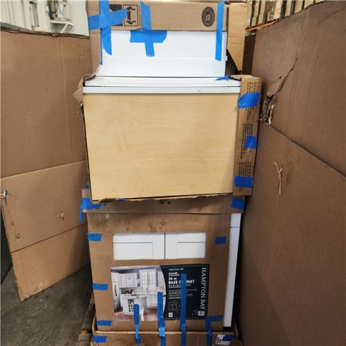 Phoenix AS-IS Mixed Hampton Bay Assembled Base Kitchen Cabinet in Satin White Pallet (6-Cabinets)