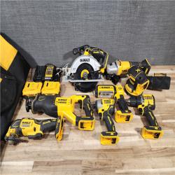 HOUSTON LOCATION - AS-IS DEWALT 8 TOOL COMBO KIT W/ (2) BATTERY & CHARGER