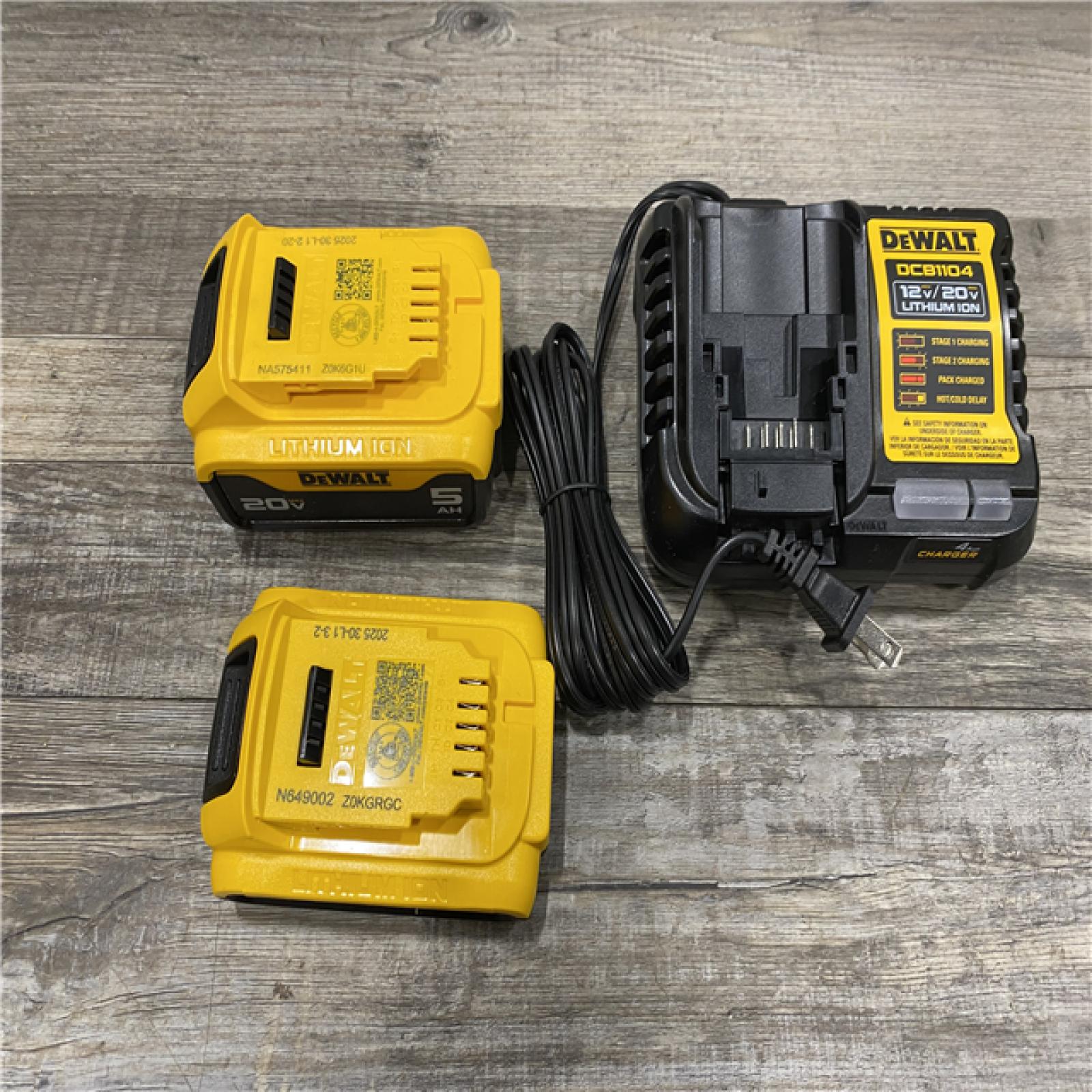 AS-IS DEWALT 20V MAX Lithium-Ion Battery Kit with 5.0Ah and 2.0Ah Battery and Charger