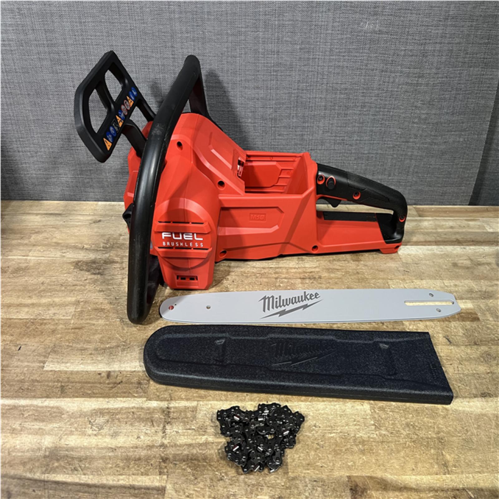 Houston Location AS-IS Milwaukee FUEL 16 in. 18V Lithium-Ion Brushless Battery Chainsaw (Tool-Only)