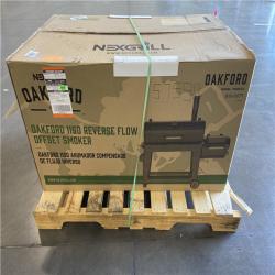DALLAS LOCATION -  Nexgrill Oakford 1150 Reverse Flow Offset Smoker Charcoal Grill in Black