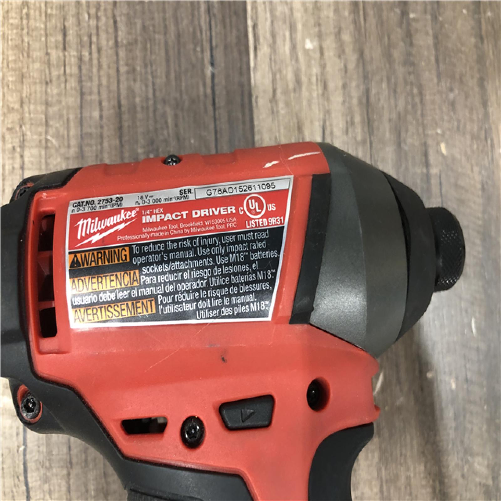 AS-IS Milwaukee FUEL 18-Volt Lithium-Ion Brushless Cordless 1/4 in. Hex Impact Driver (Tool-Only)