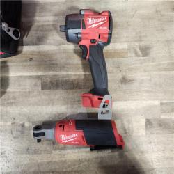 HOUSTON LOCATION - AS-IS M18 FUEL 18V Cordless Mid Torque 1/2 in. Impact Wrench W/ M12 FUEL 3/8 in. Ratchet & Battery/Charger Combo Kit