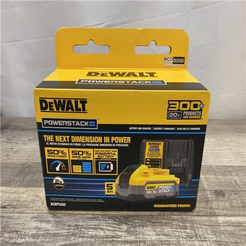 NEW - DEWALT 20V MAX XR POWERSTACK Lithium-Ion Battery Starter Kit with 5.0Ah Battery and Charger