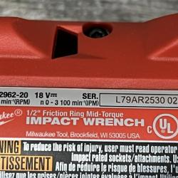 AS-IS Milwaukee FUEL 18V Cordless Mid Torque 1/2 in. Impact Wrench w/ 12 FUEL 3/8 in. Ratchet Combo Kit