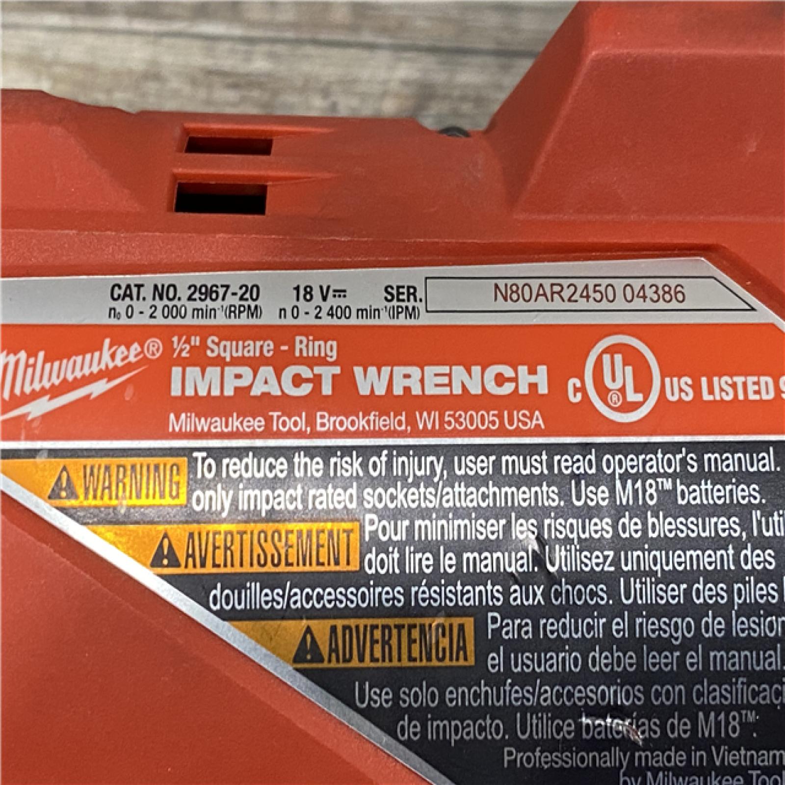 AS-IS Milwaukee FUEL 18V Lithium-Ion Brushless Cordless 1/2 in. Impact Wrench w/Friction Ring Kit