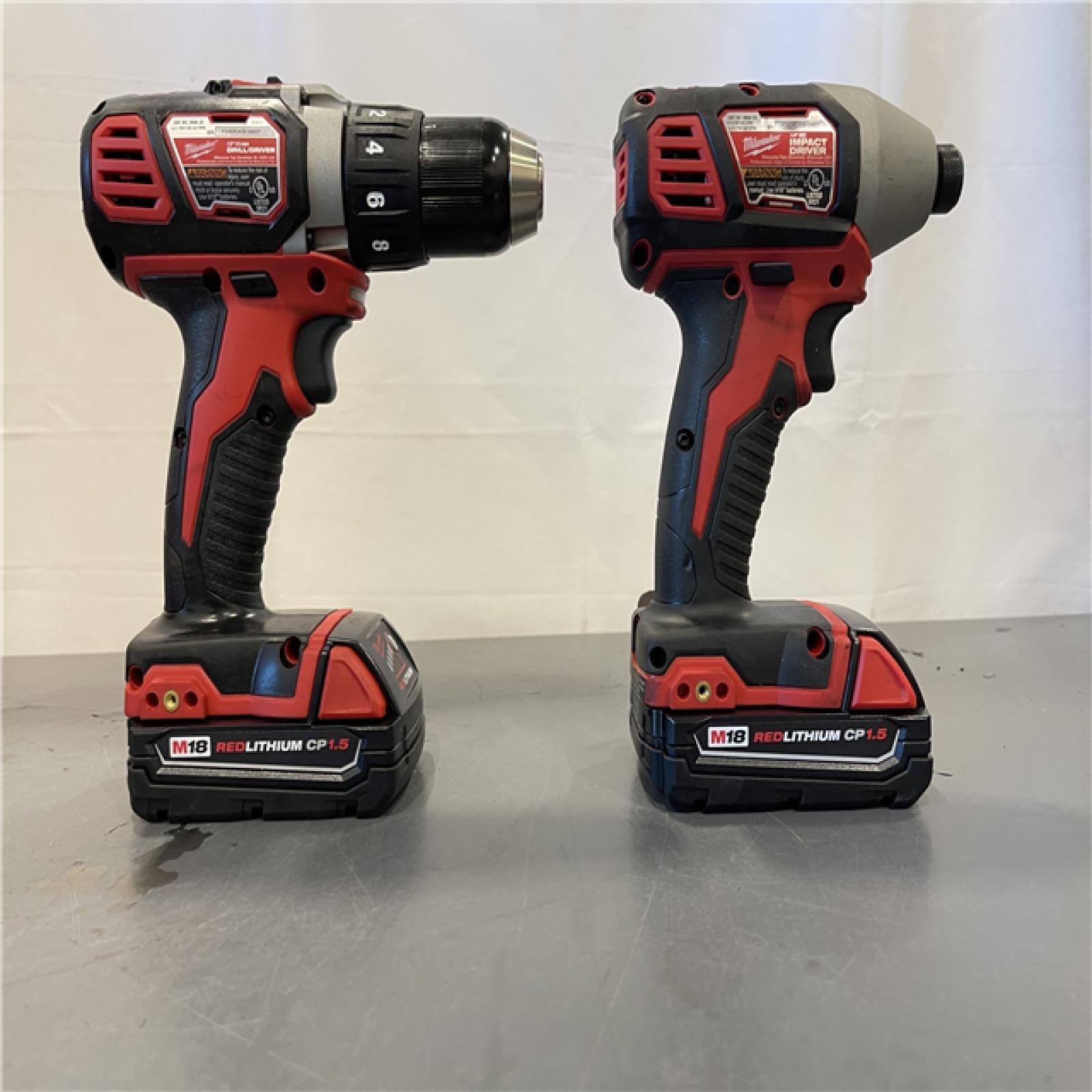AS-IS - Milwaukee 18V Cordless Brushed 2-Tool Drill/Driver and Impact Driver Kit