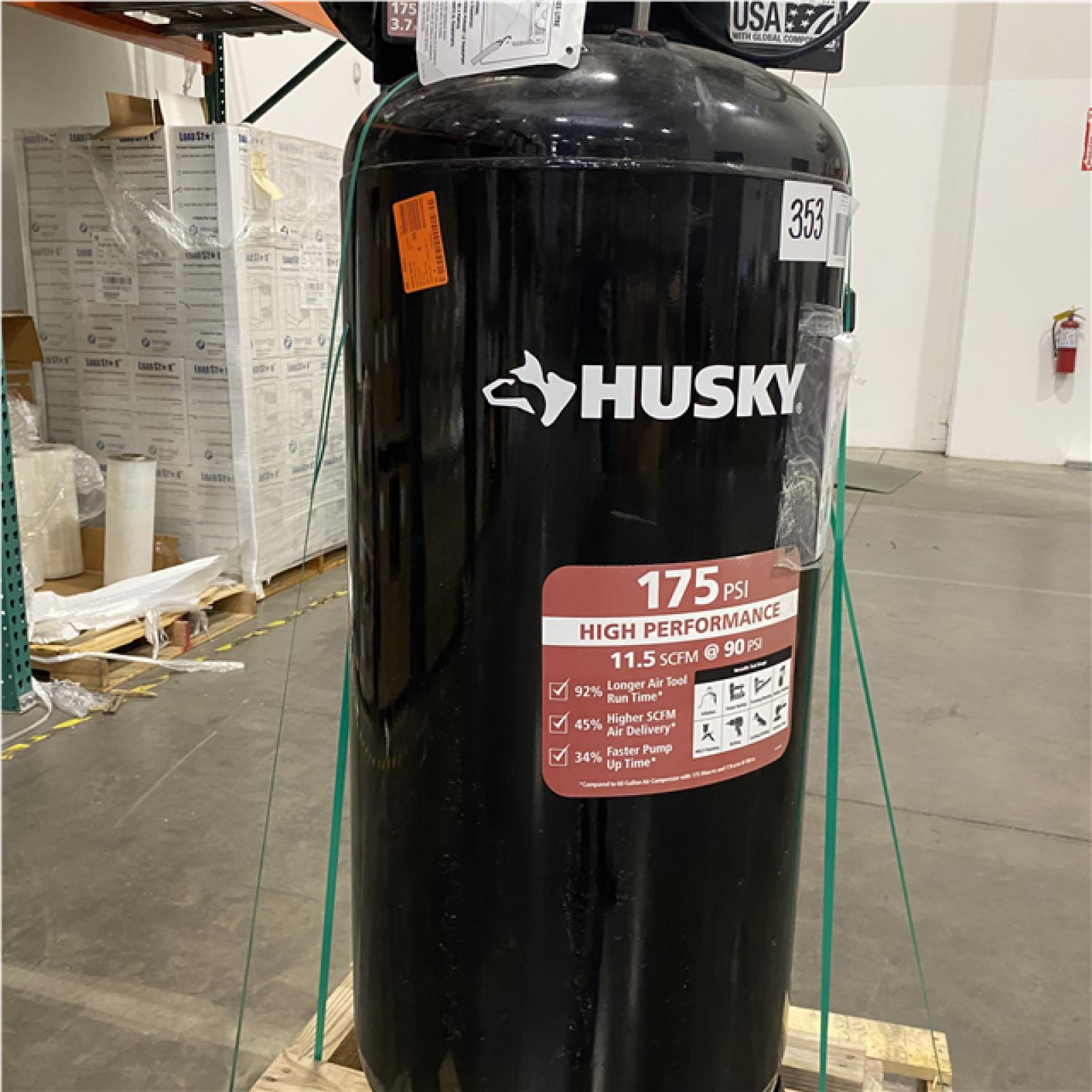Dallas Location - As-Is Husky 60 Gal. 3.7 HP 175 PSI Electric Air Compressor