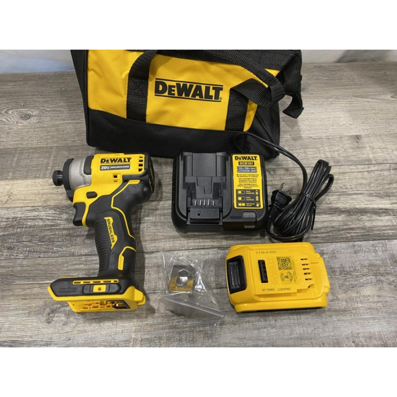 AS-IS DEWALT ATOMIC 20V MAX Lithium-Ion Cordless 1/4 in. Brushless Impact Driver Kit