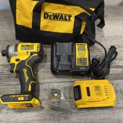 AS-IS DEWALT ATOMIC 20V MAX Lithium-Ion Cordless 1/4 in. Brushless Impact Driver Kit