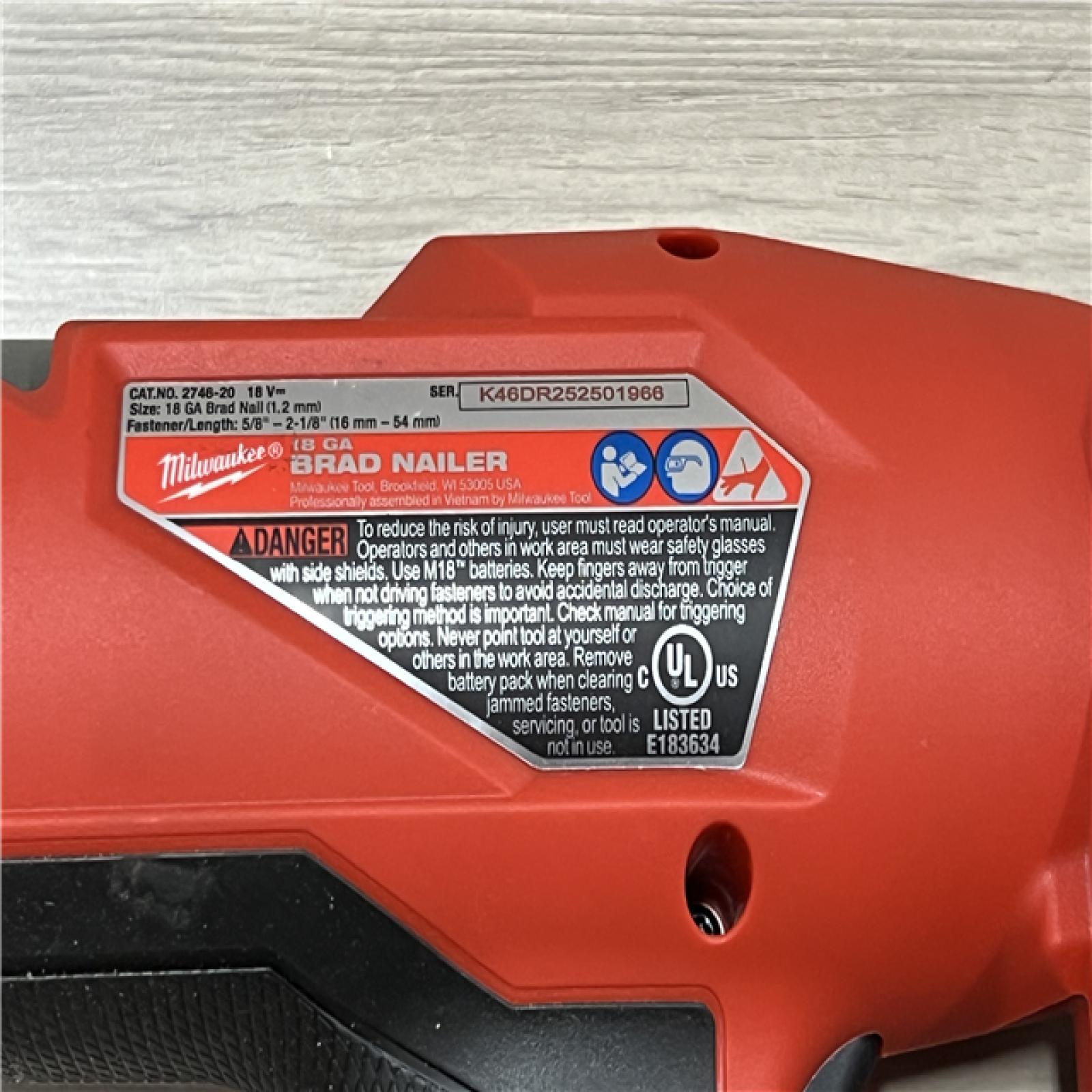 AS-IS Milwaukee FUEL 18-Volt Lithium-Ion Brushless Cordless Gen II 18-Gauge Brad Nailer (Tool-Only)