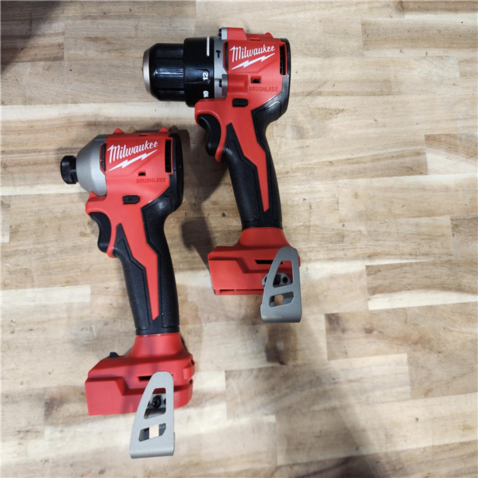 HOUSTON LOCATION - AS-IS Milwaukee 18-Volt Lithium-Ion Brushless Cordless Compact Hammer Drill/Impact Combo Kit