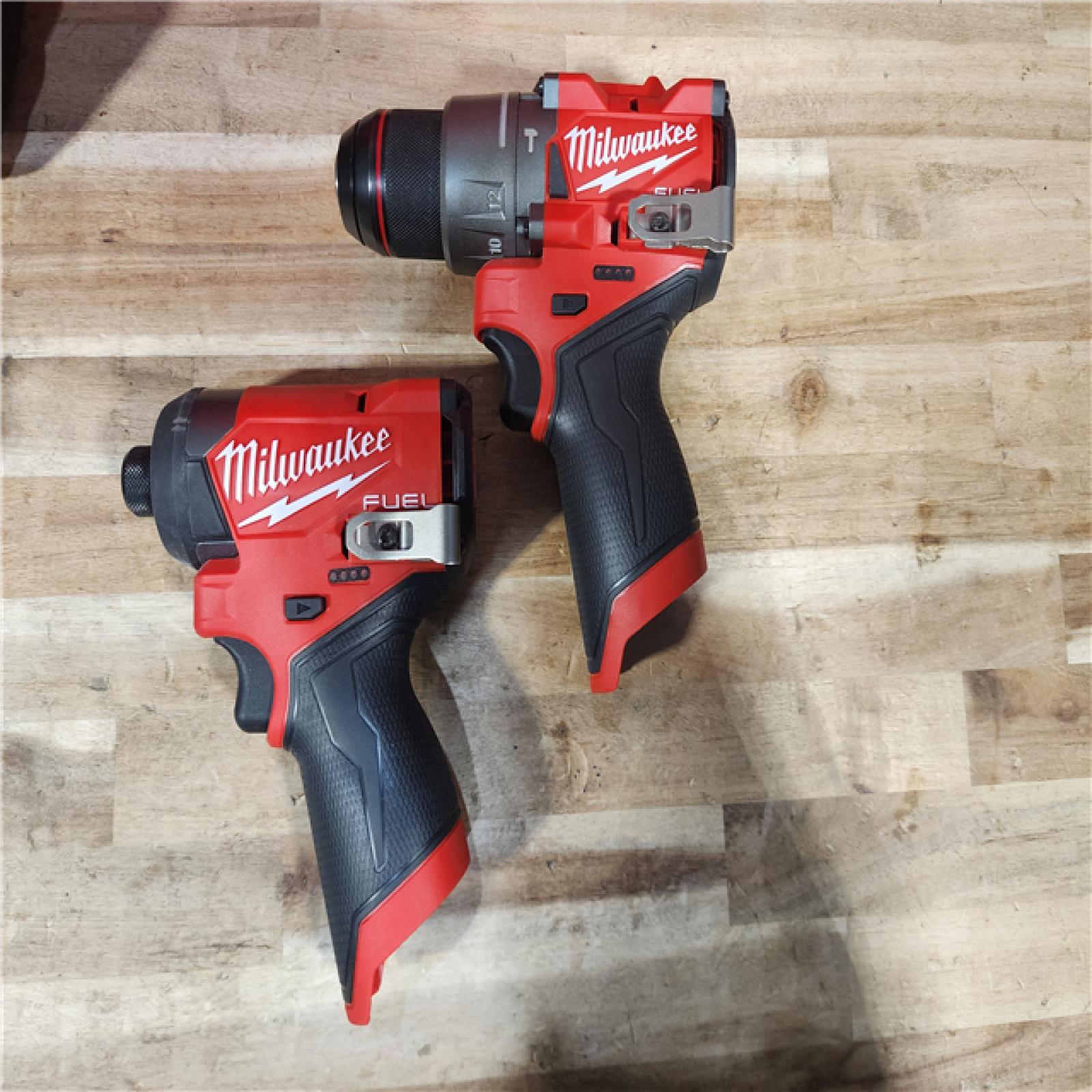 HOUSTON LOCATION - AS-IS Milwaukee  FUEL 12-Volt Lithium-Ion Brushless Cordless Hammer Drill and Impact Driver Combo Kit