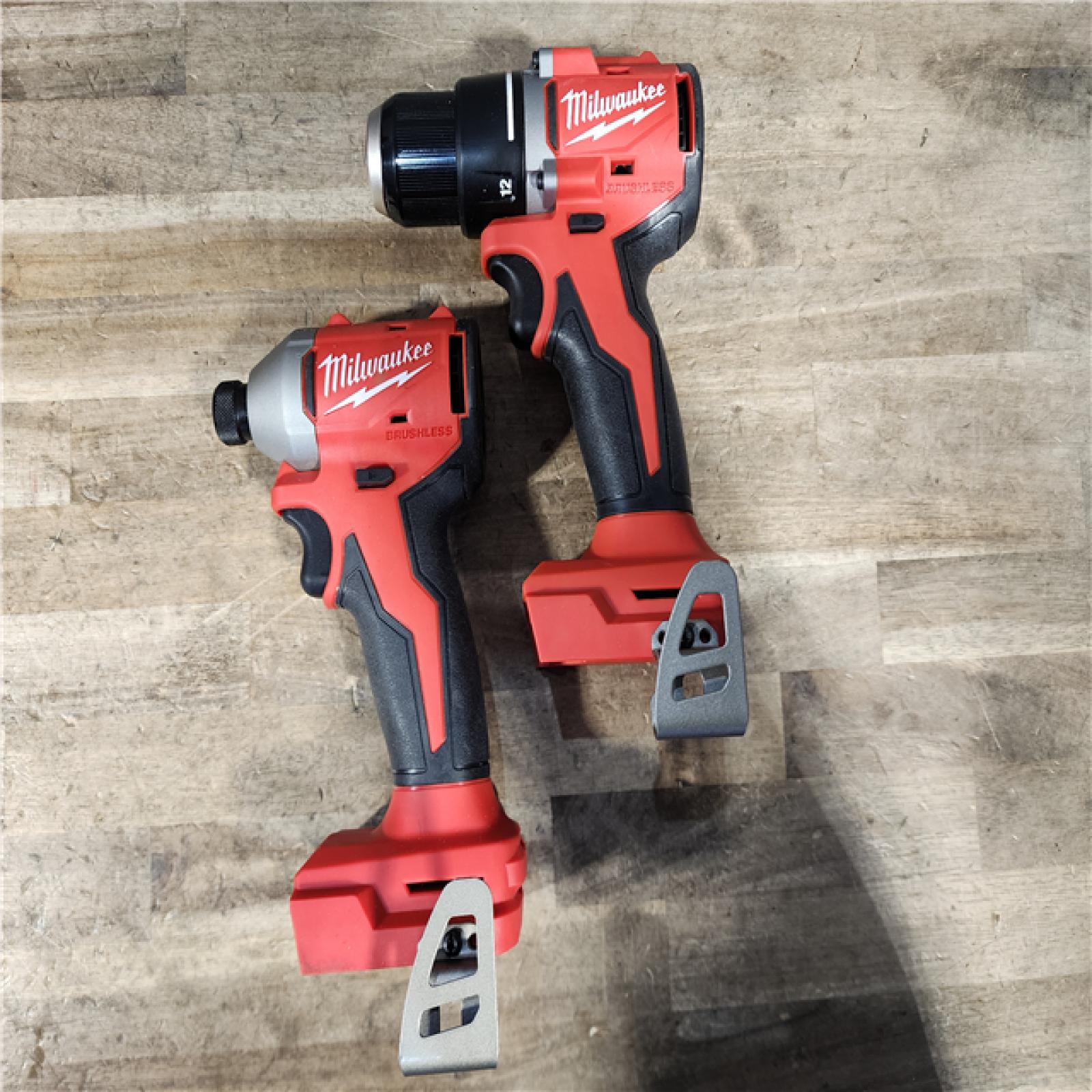 HOUSTON LOCATION - AS-IS Milwaukee M18 18V Lithium-Ion Brushless Cordless Compact Drill/Impact Combo Kit (2-Tool) W/(2) 2.0 Ah Batteries  Charger & Bag