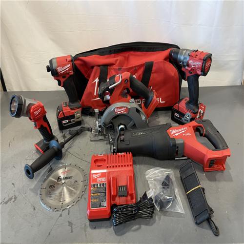 AS-IS - Milwaukee M18 FUEL 18V Lithium-Ion Brushless Cordless 5 Tool Combo Kit