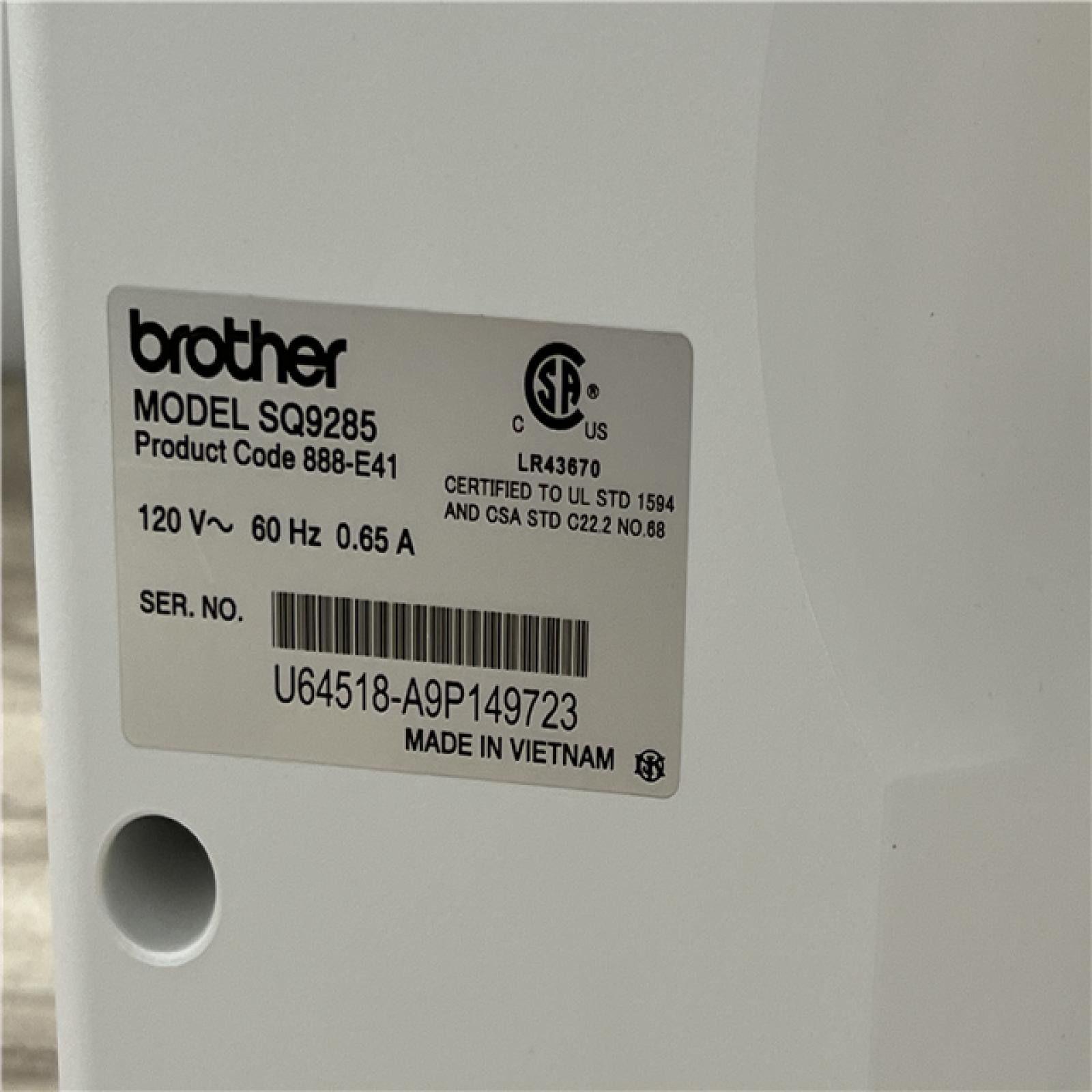 AS-IS Brother SQ9285 Computerized Sewing & Quilting Machine