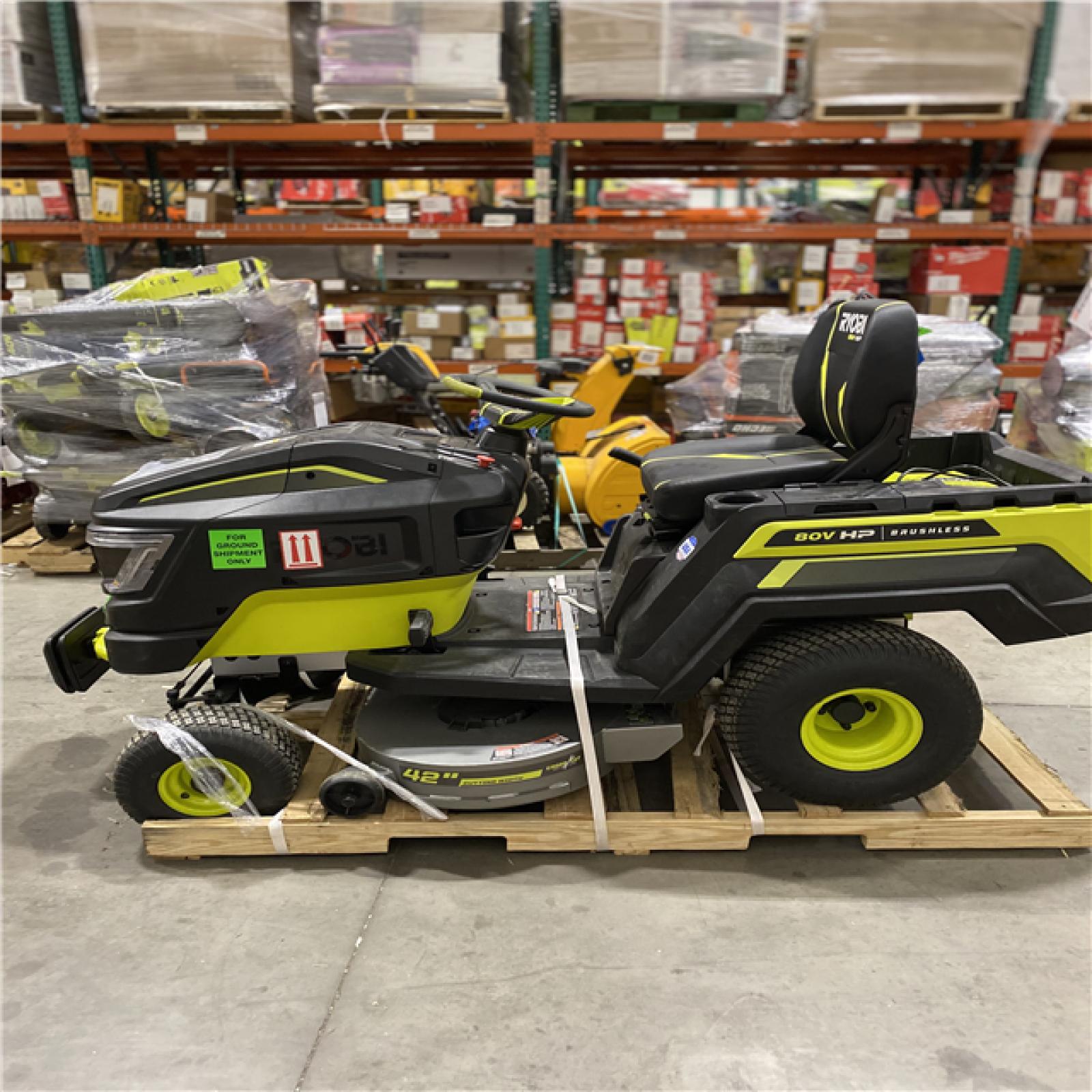 Dallas Location - As-Is RYOBI 80V HP Brushless 42 in.Riding Lawn