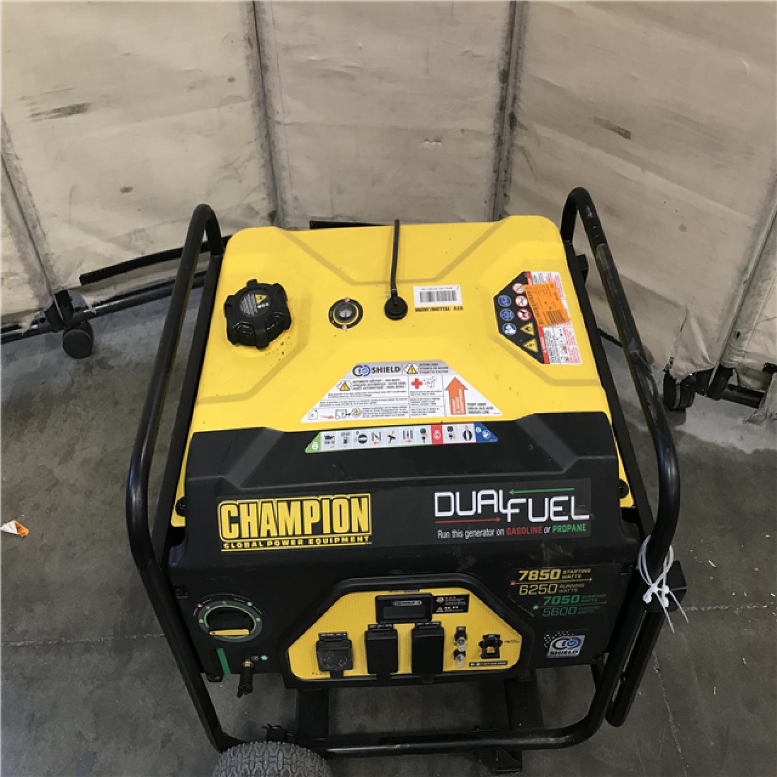 California AS-IS Champion Power Equipment 100592 6250 Watts Gas & Propane Powered Dual-Fuel Portable Generator with CO Shield Technology