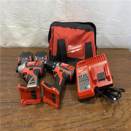 AS-IS Milwaukee M18 18V Cordless Brushed 2 Tool Drill/Driver and Impact Driver Kit