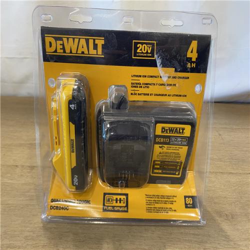 NEW! DEWALT 20-Volt MAX Lithium-Ion 4.0Ah Battery with 12-Volt to 20-Volt MAX Charger