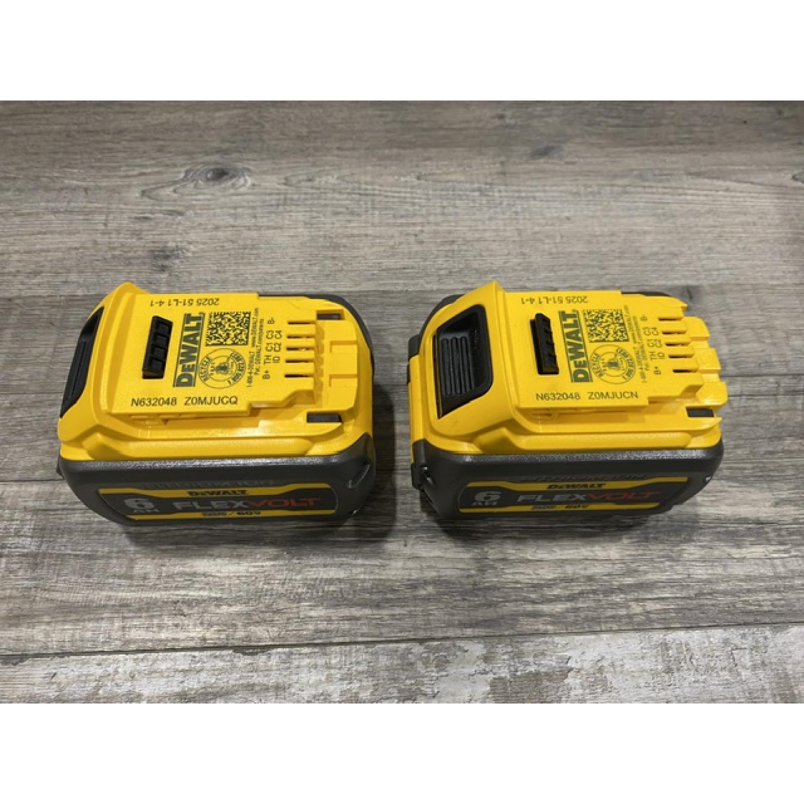 AS-IS DEWALT FLEXVOLT 20V/60V MAX Lithium-Ion 6.0Ah Battery Pack (2 Pack)