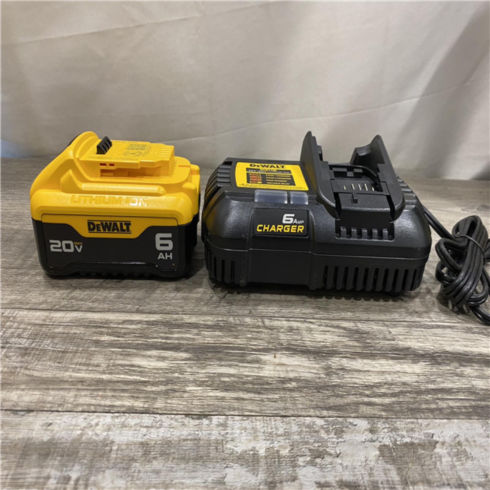 AS-IS DEWALT 20V MAX Lithium-Ion 6.0 Ah Battery and Charger