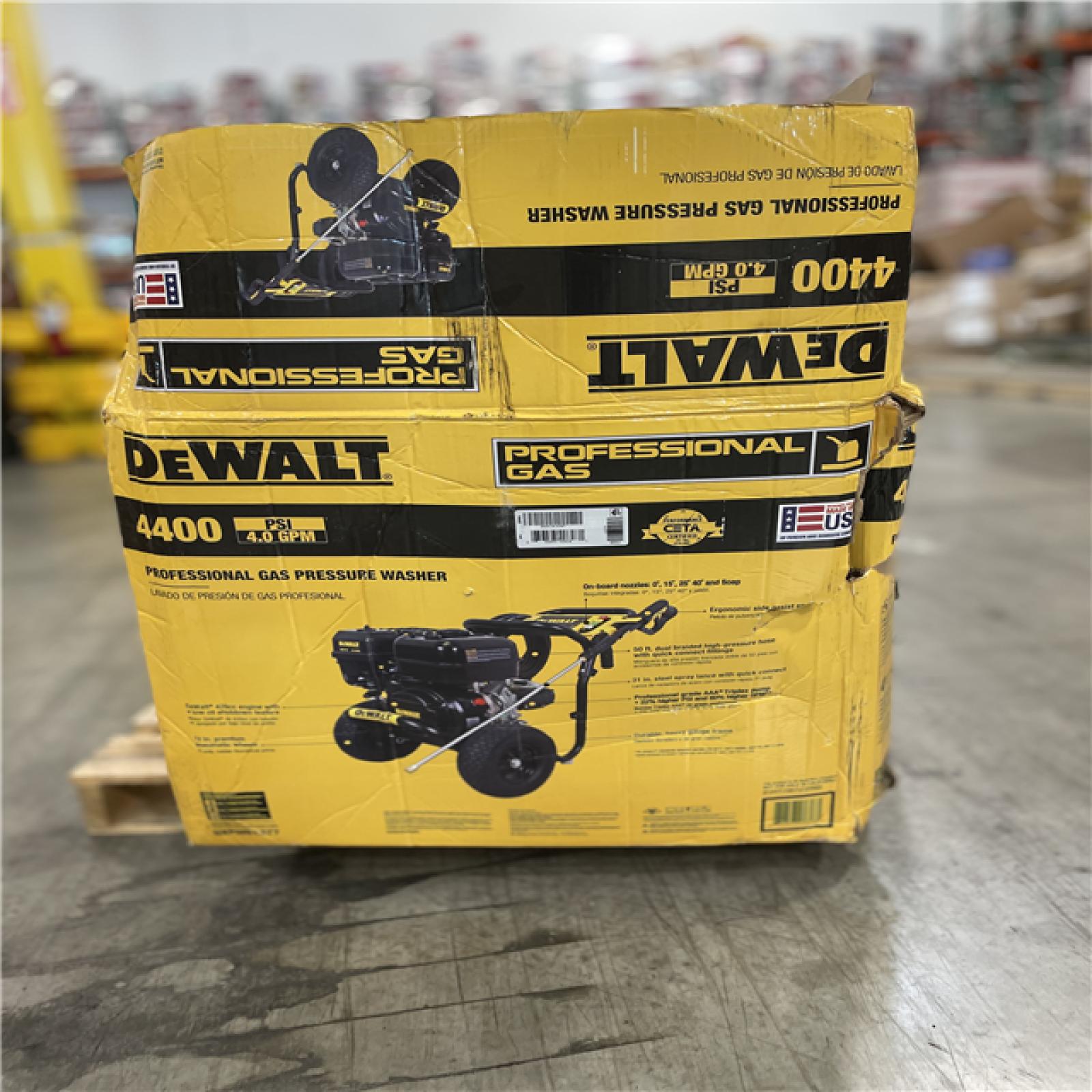 DALLAS LOCATION- AS IS- DEWALT 4400 PSI 4.0 GPM Gas Pressure Washer PALLET (2 UNITS)