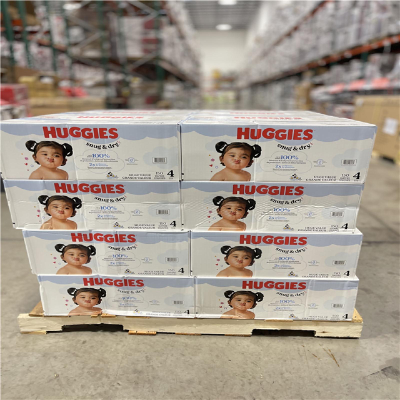 DALLAS LOCATION- NEW!- Huggies 150 Count Size 4 Snug & Dry Baby Diapers (24 UNITS)