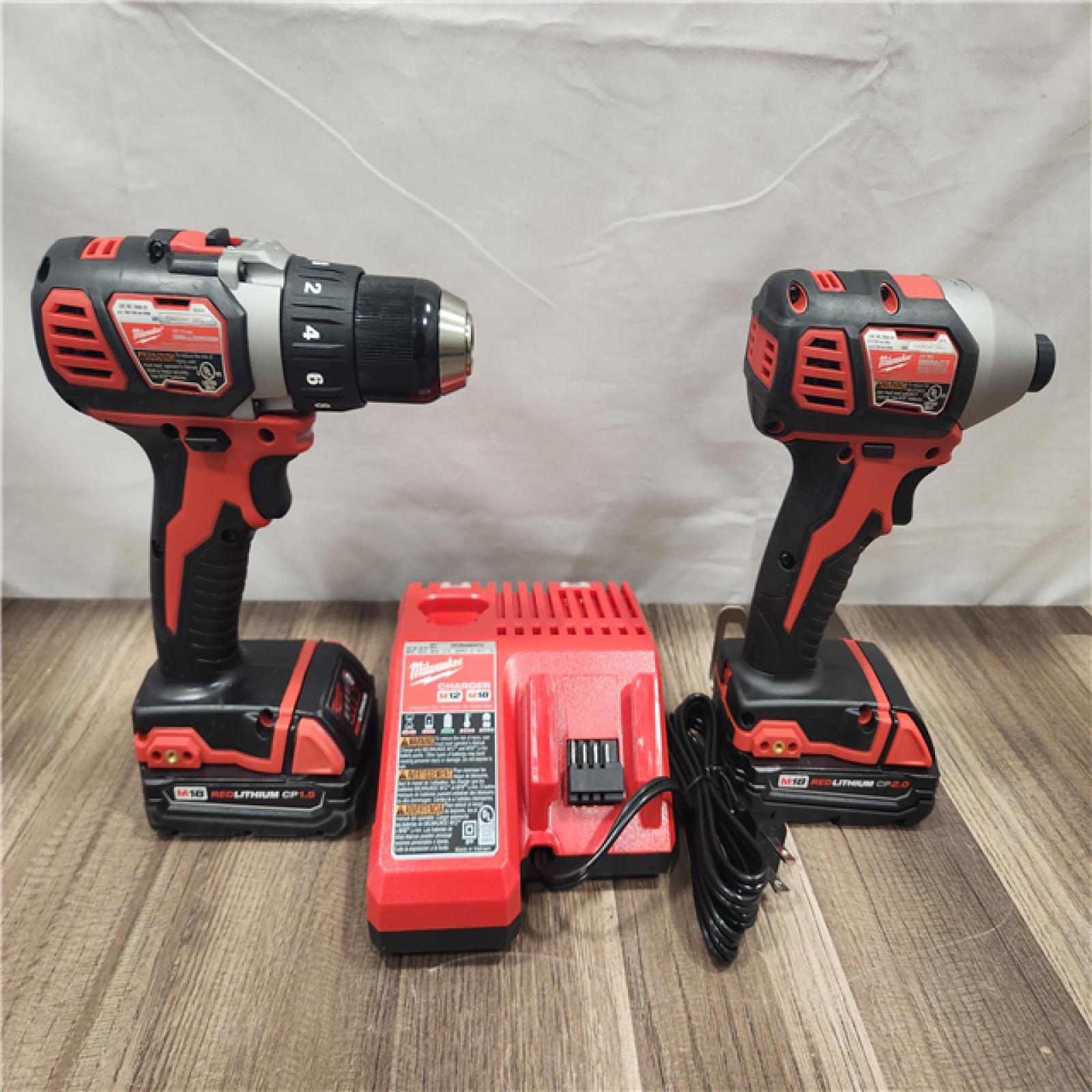 AS-IS- Milwaukee 18V Cordless Brushed 2-Tool Drill/Driver and Impact Driver Kit