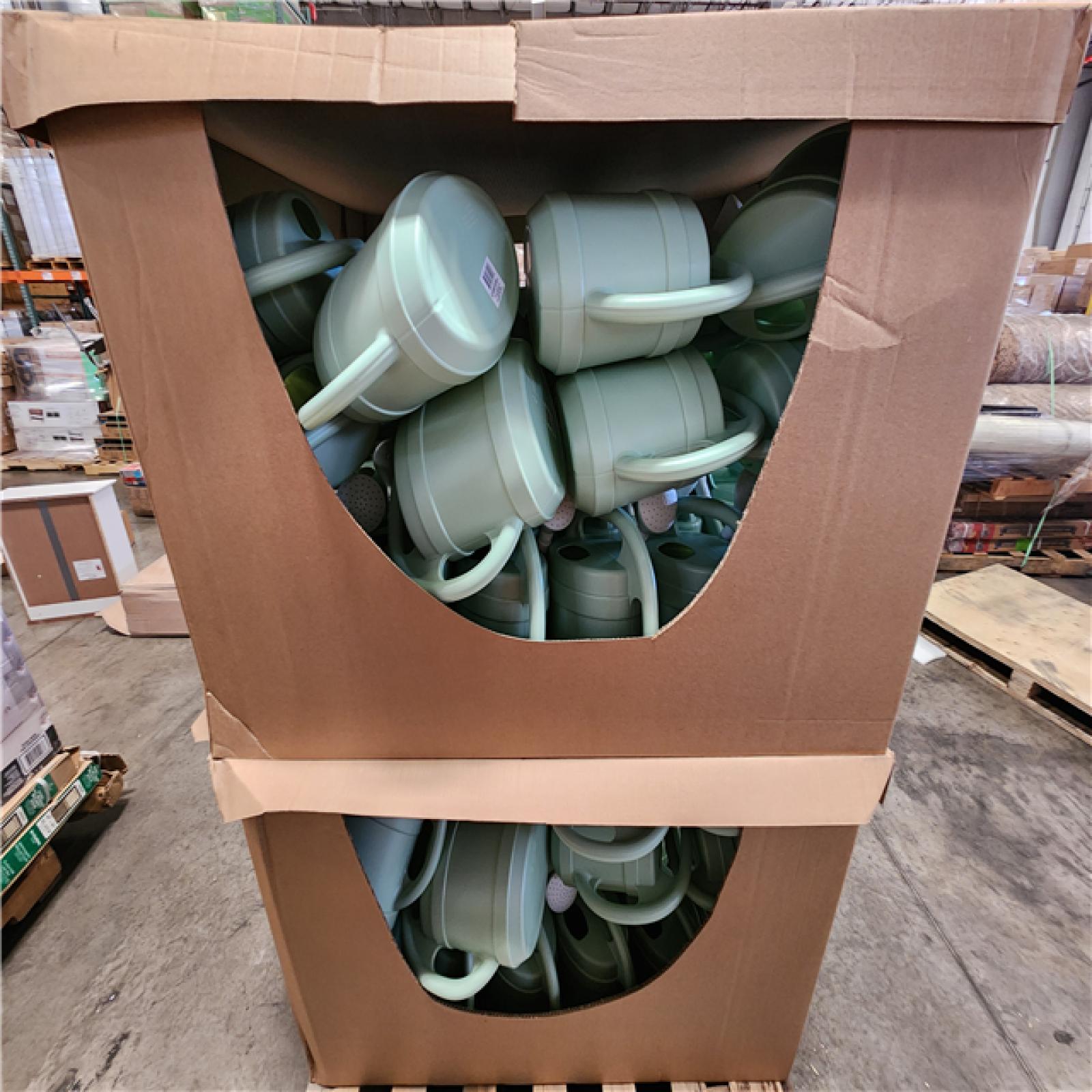 Phoenix Location Vigoro 2 Gal. Green Modern Multi-Grip High Density Plastic Watering Can Pallet (96 Total)