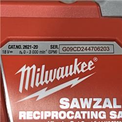 AS-IS Milwaukee 18V Lithium-Ion Cordless SAWZALL Reciprocating Saw (Tool-Only)