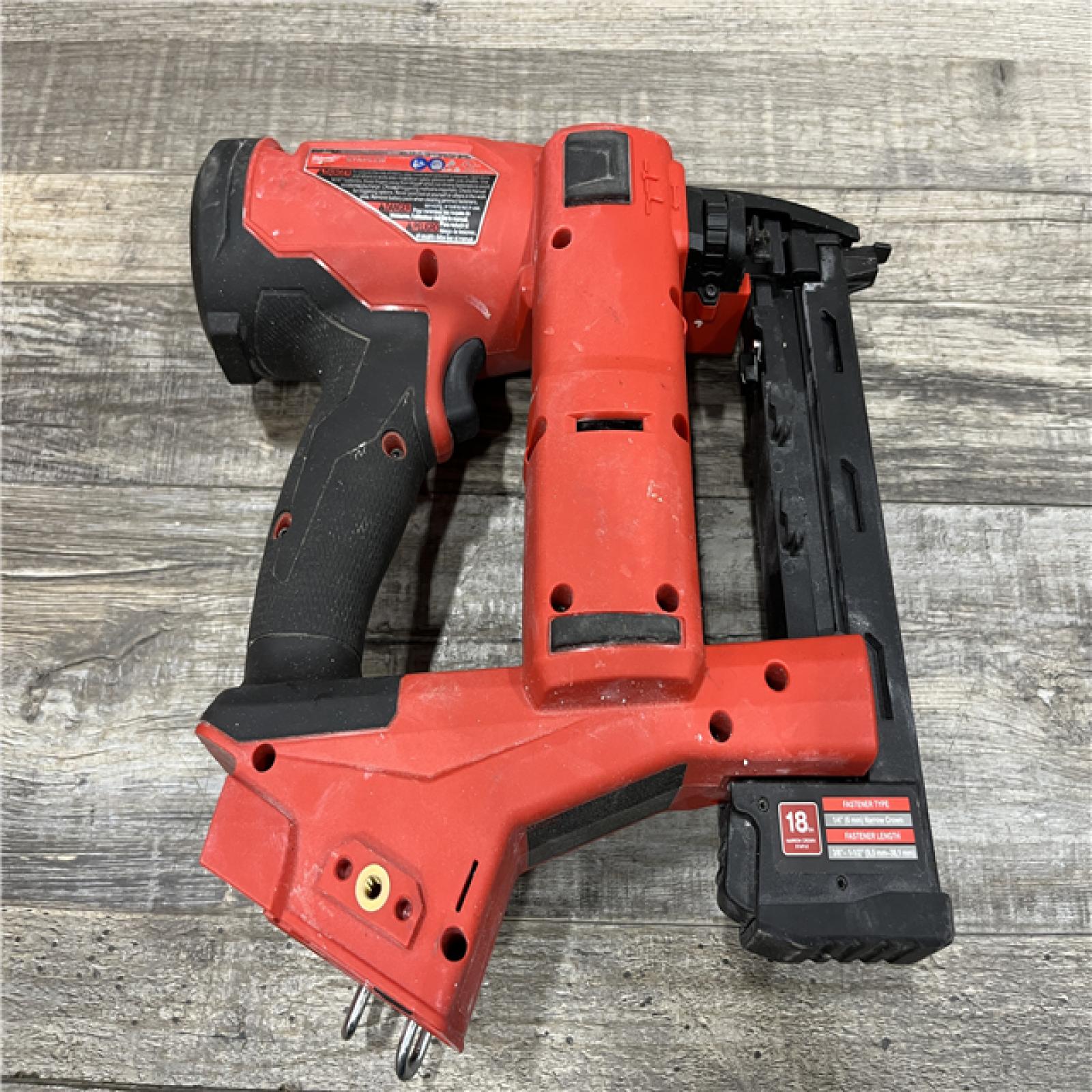 AS-IS Milwaukee FUEL 18-Volt Lithium-Ion Brushless Cordless 18-Gauge 1/4 in. Narrow Crown Stapler (Tool-Only)