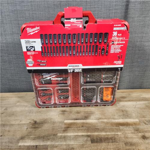 HOUSTON LOCATION - AS-IS (APPEARS LIKE NEW) Milwaukee 49666805  3/8  Impact Duty Socket Wrench & Set  36 Piece