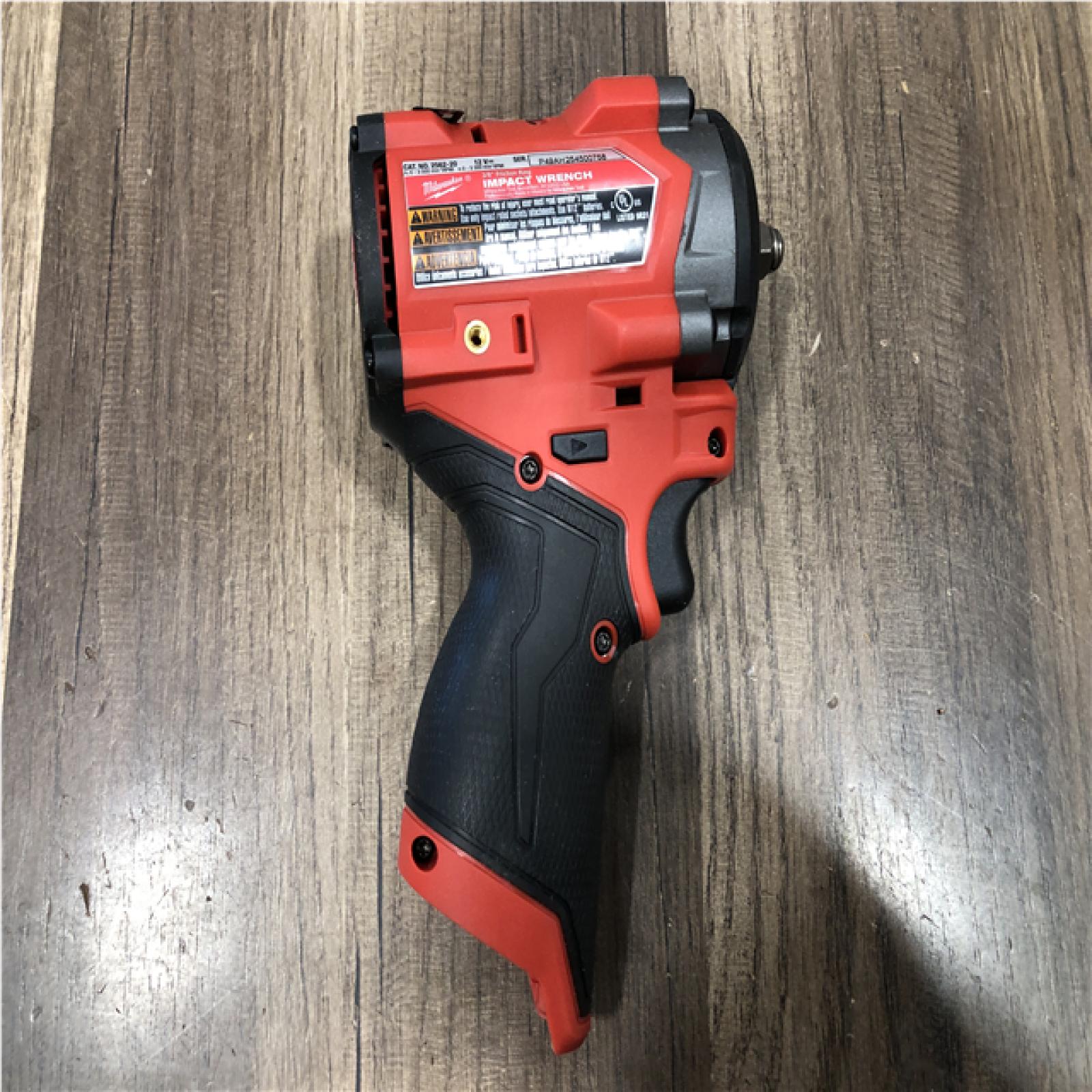 AS-IS Milwaukee FUEL 12V Lithium-Ion Brushless Cordless Stubby 3/8 in. Impact Wrench (Tool-Only)
