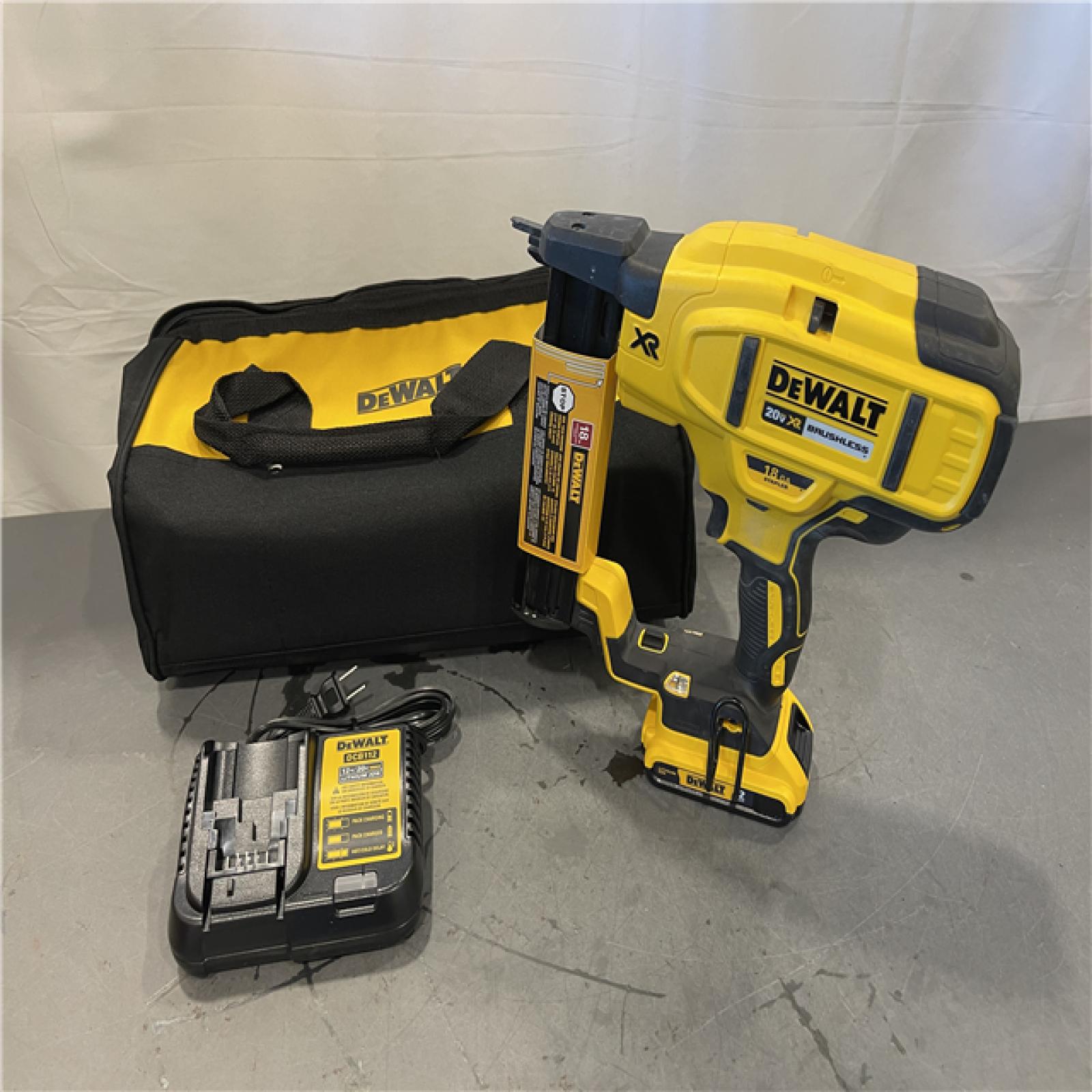 AS-IS - DeWALT 20V MAX XR Lithium-Ion Cordless 18-Gauge Narrow Crown Stapler Kit