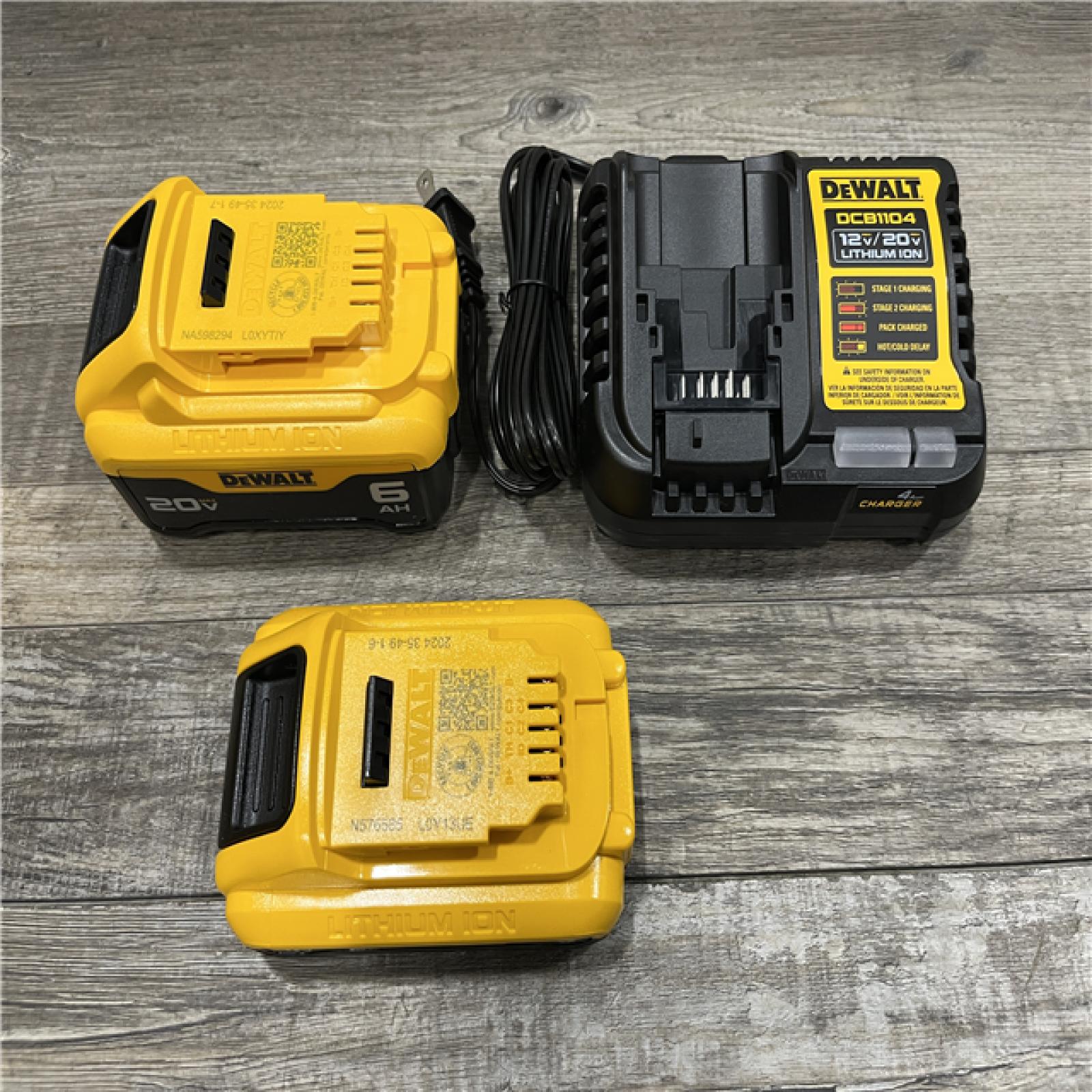 AS-IS DEWALT 20V MAX Lithium-Ion 6.0Ah and 4.0Ah Battery and Charger Starter Kit