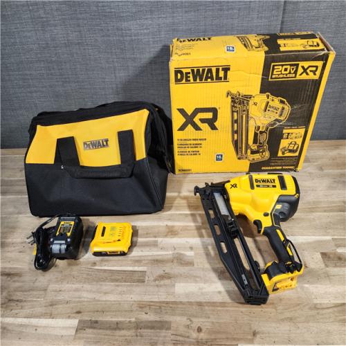 HOUSTON LOCATION - AS-IS DeWalt 20V 16 Gauge Cordless Angled Finish Nailer Kit W/ 2Ah Battery