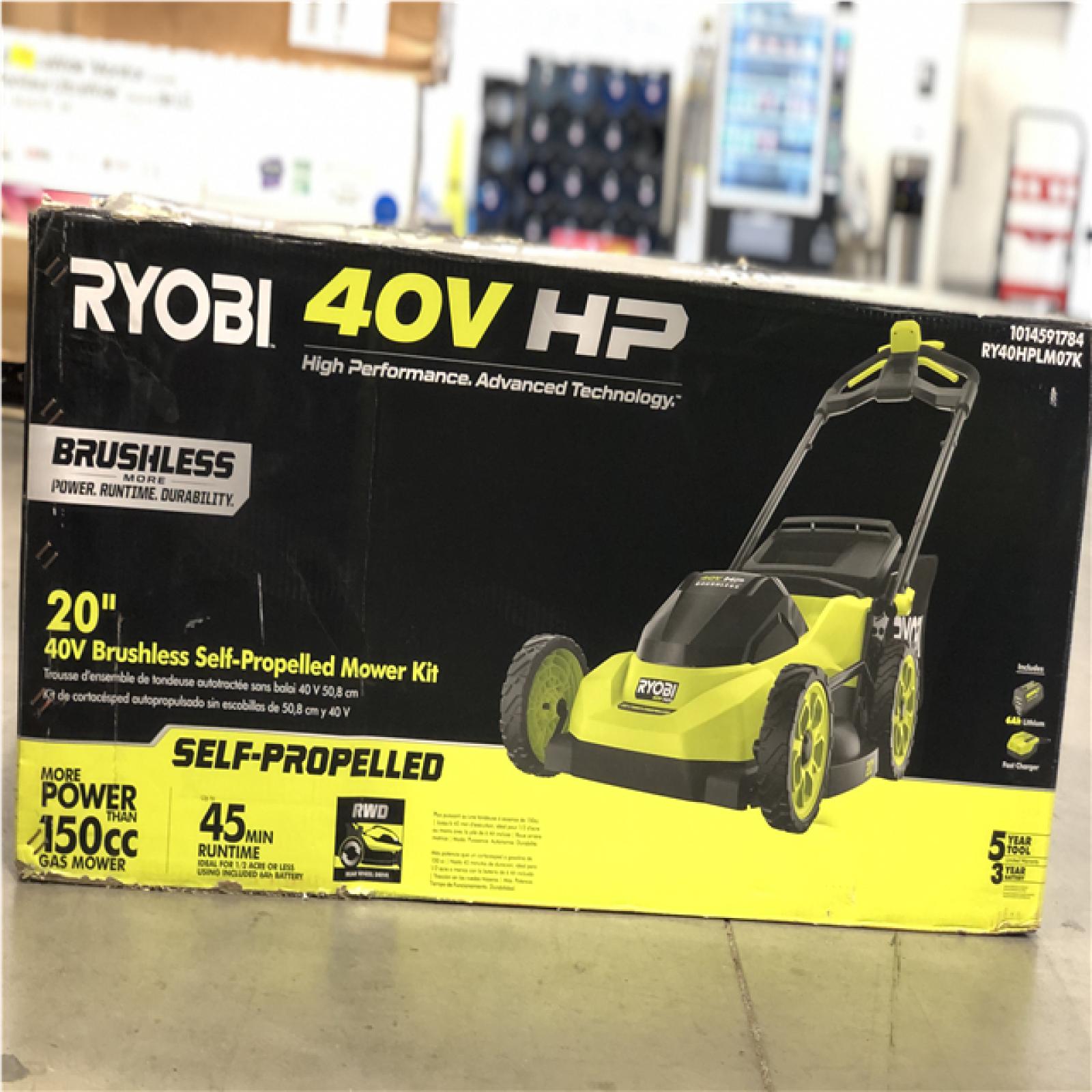 DALLAS LOCATION-NEW! RYOBI 40V HP Brushless 20 in. Cordless Electric Battery Walk Behind Self-Propelled Lawn Mower with 6.0 Ah Battery and Charger