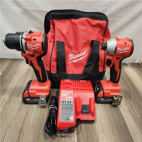 AS-IS- Milwaukee M18 Compact Brushless 2-Tool Combo Kit
