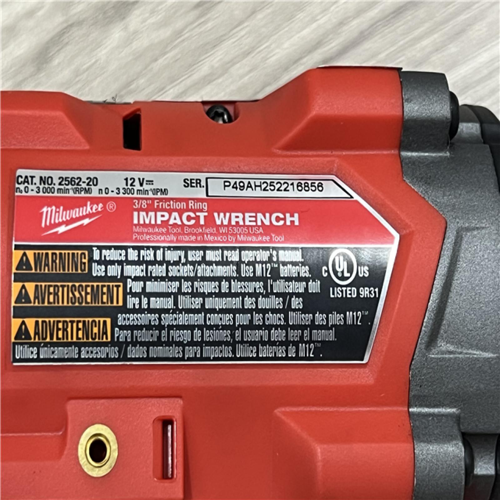 AS-IS Milwaukee FUEL 12V Li-Ion Brushless Cordless Stubby 3/8 in. Impact Wrench Kit