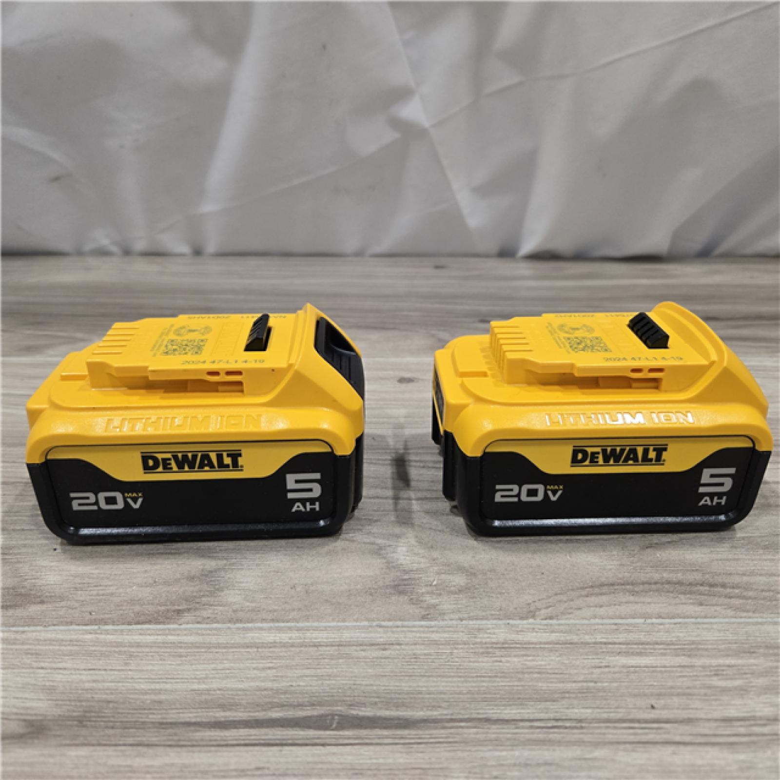 AS-IS DEWALT 20V MAX XR Premium Lithium-Ion 5.0Ah Battery Pack (2 Pack)