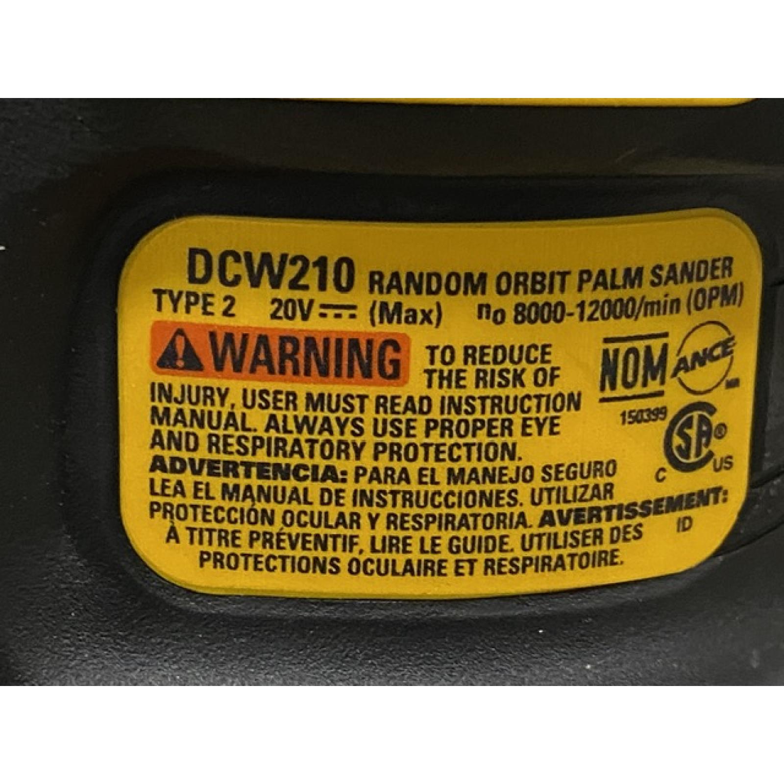 AS-IS DEWALT 20V MAX XR Cordless Brushless 5 in. Random Orbital Sander Kit